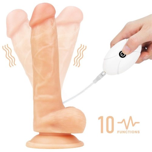 LoveToy Easy Strapon Set 7.5'' - мягкий страпон с реалистичным вибратором, 20х4 см (телесный)